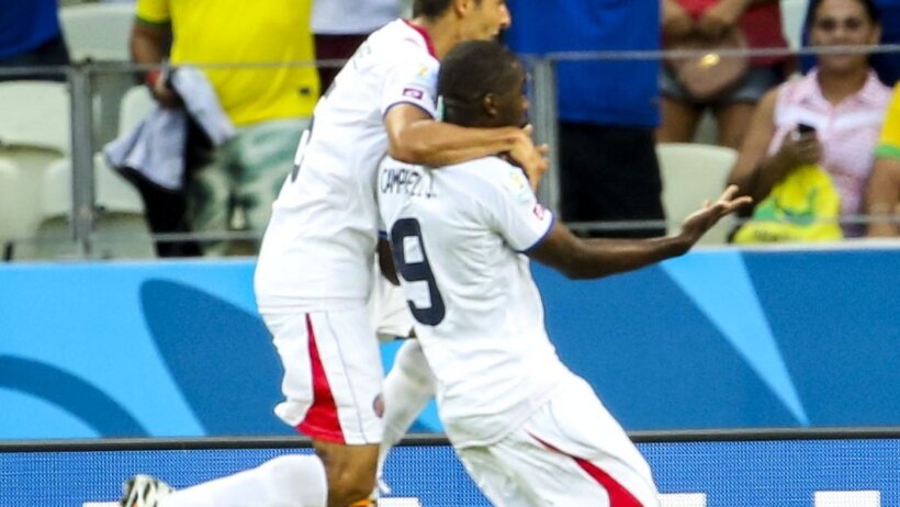 Campbell celebrates a goal