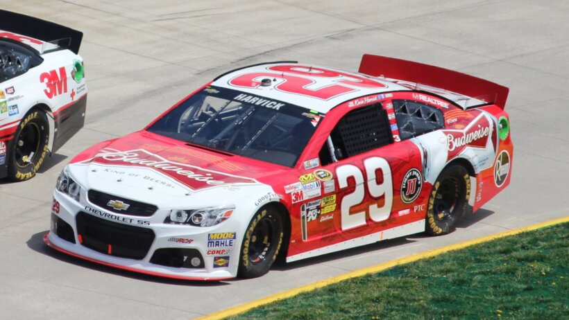 Kevin Harvick leaving the pits