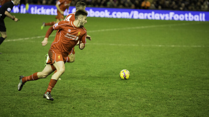 Adam Lallana attacking down the wing