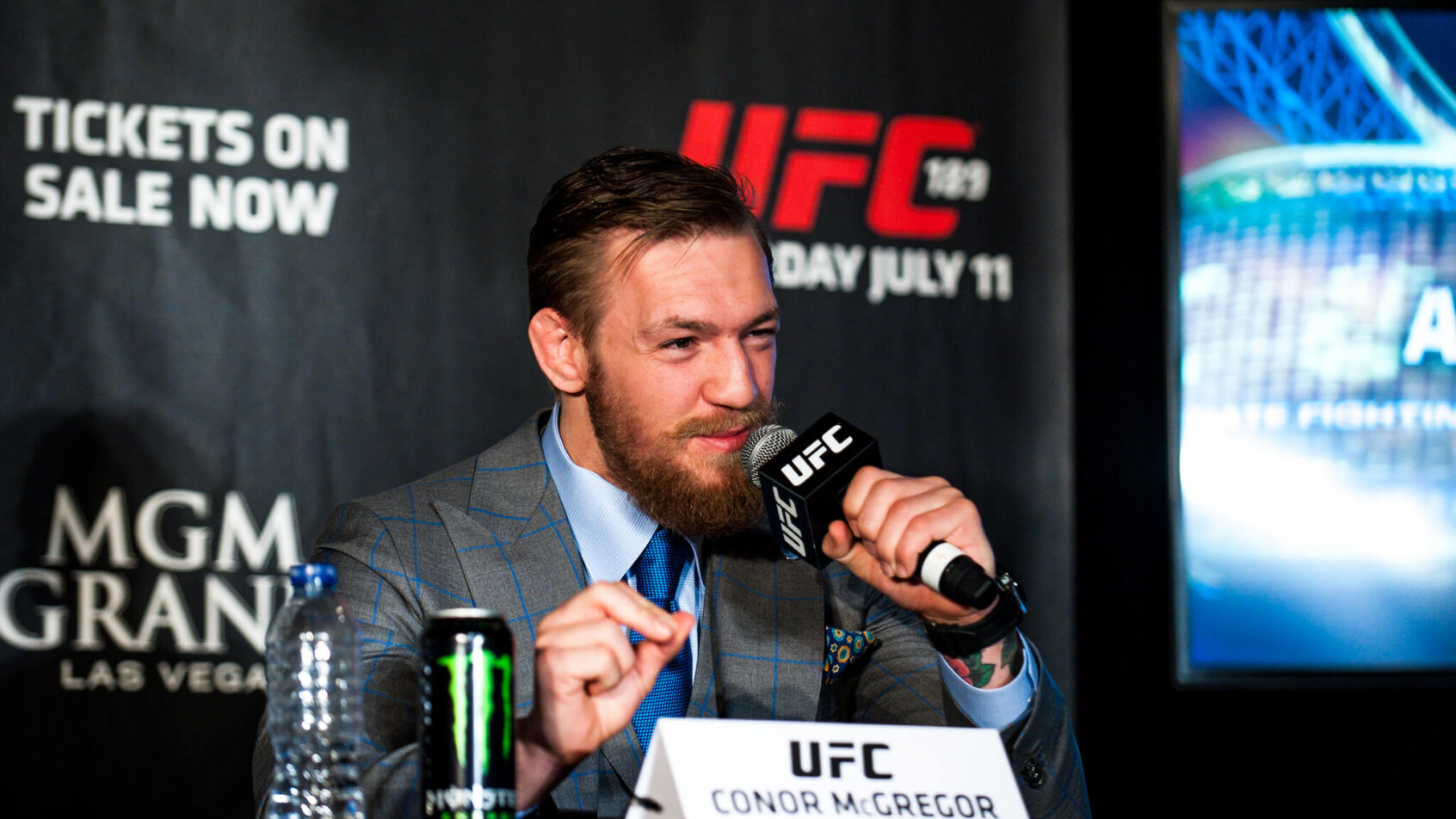 Conor McGregor at the podium