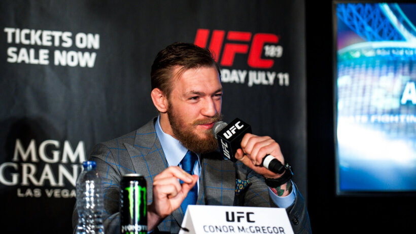 Conor McGregor at the podium