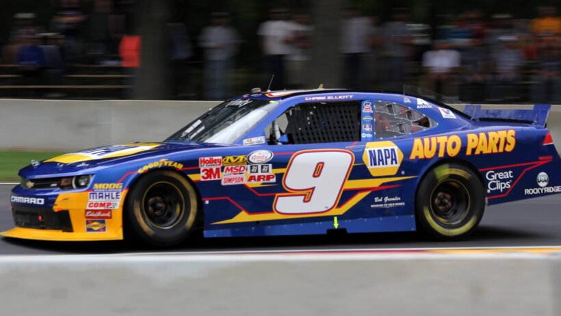 Chase Elliott on the track