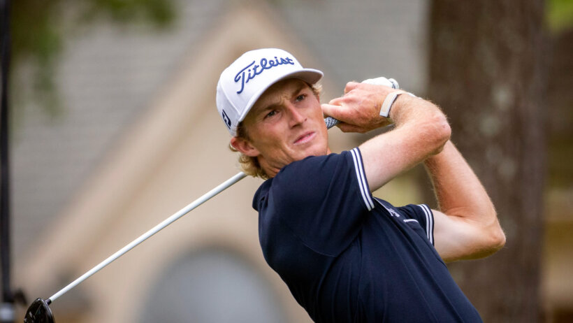 Will Zalatoris admires a tee shot