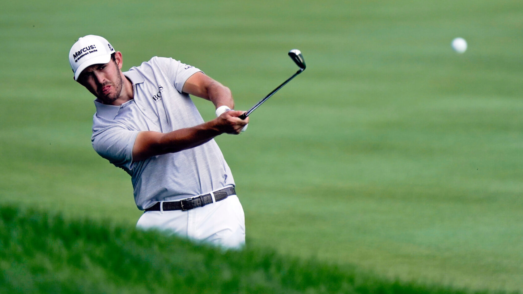 Patrick Cantley hitting the ball during the third round of the Memorial golf tournament.