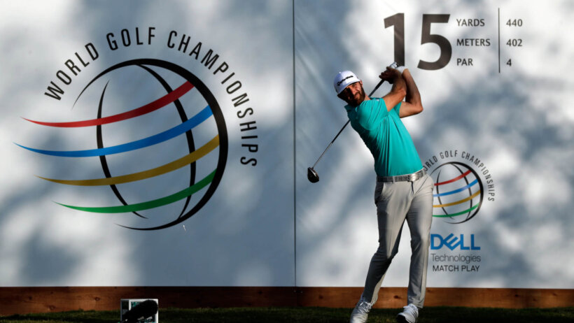DJ driving the golf ball