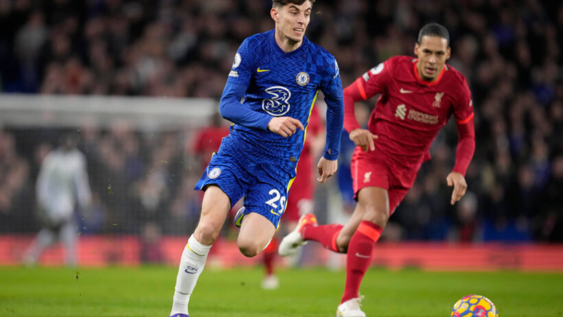 Chelsea's Kai Havertz runs with the ball