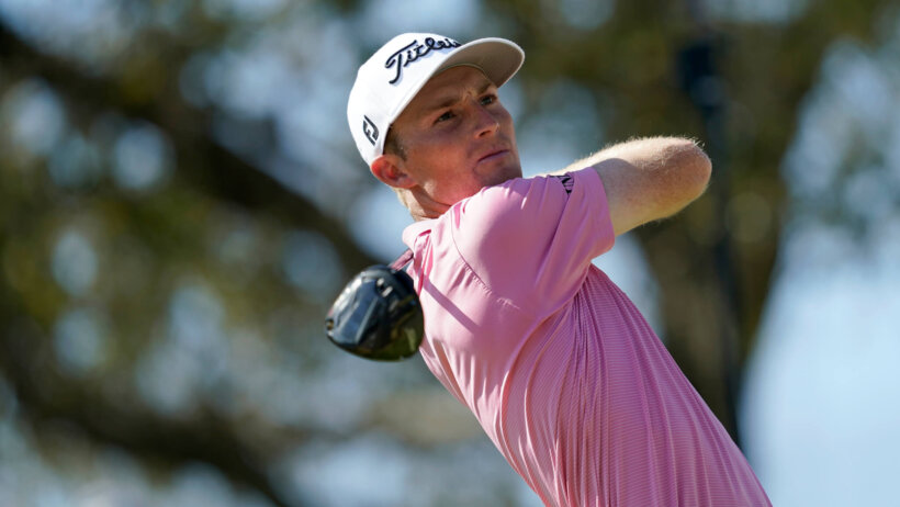 Will Zalatoris admires a tee shot