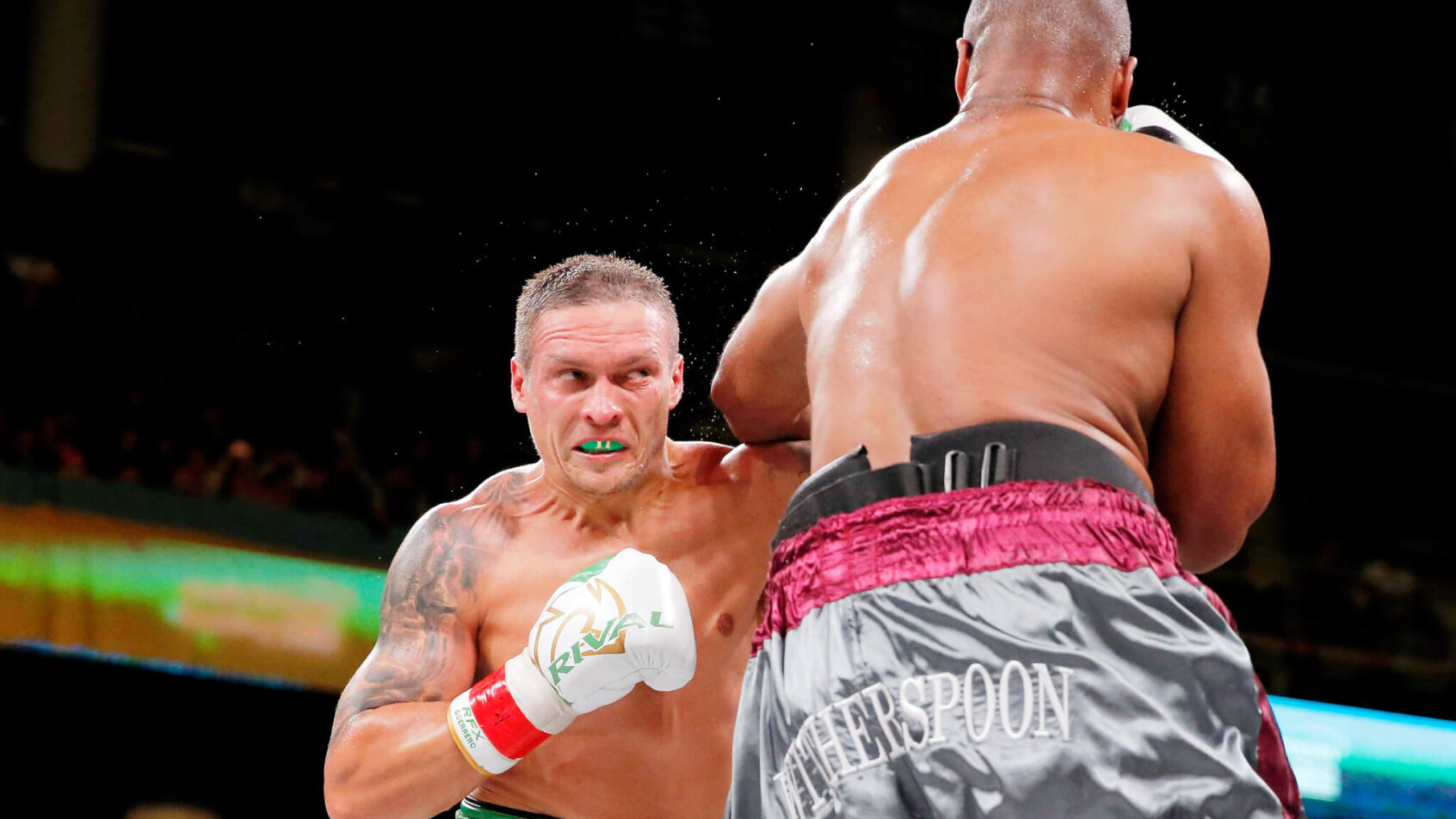 Oleksandr Usyk during a heavyweight match