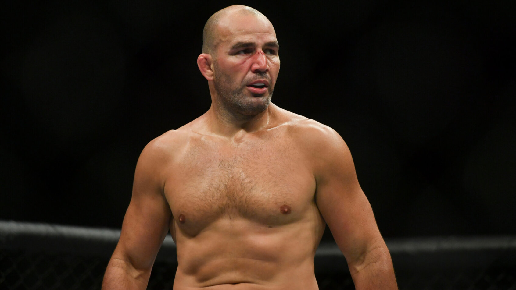 UFC Glover Teixeira stands in the octagon.