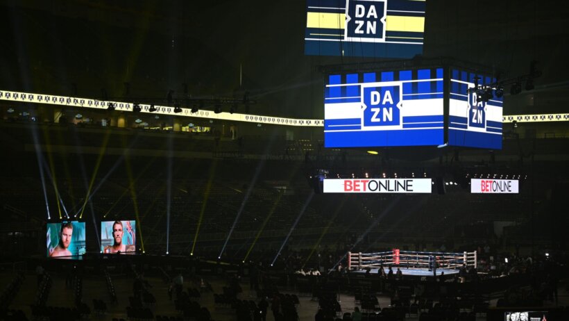 A general view of a boxing match at the at the Alamodome
