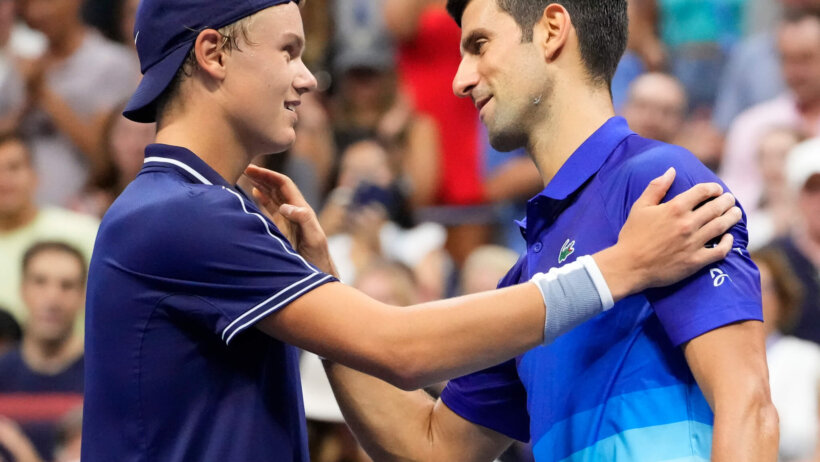 Novak Djokovic and Holger Vitus Nodskov Rune
