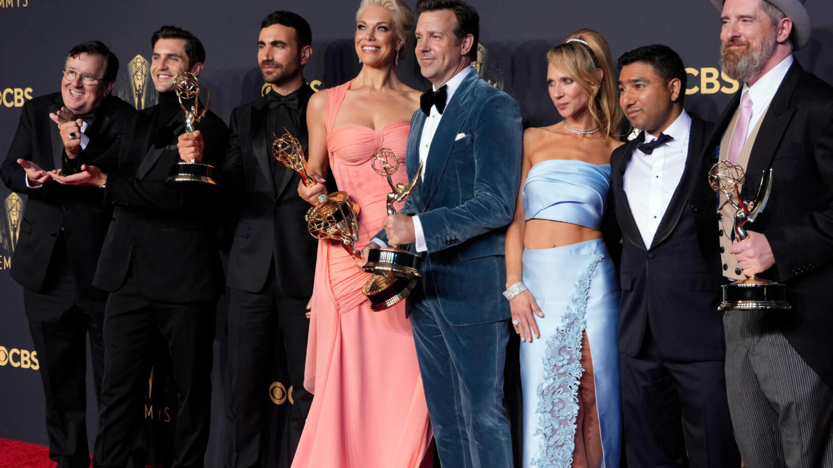 The cast of Ted Lasso at the Emmy Awards