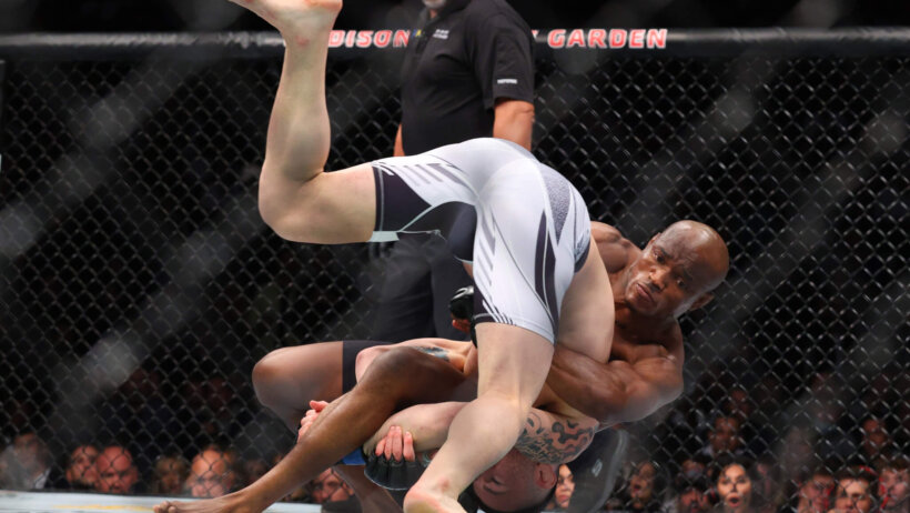 Kamaru Usman taking down Colby Covington