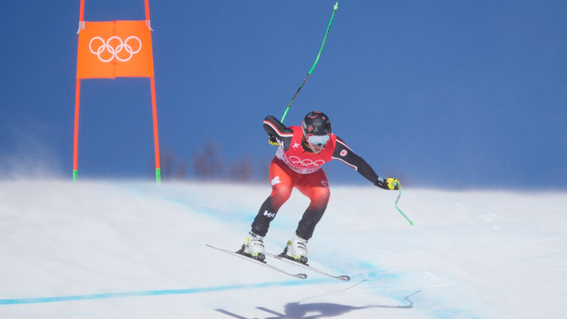 Alpine ski Canada Olympics flag