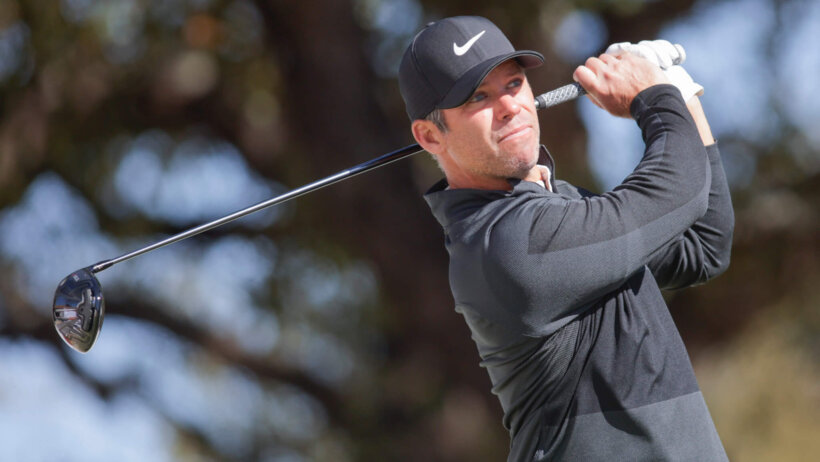 Paul Casey admires a tee shot