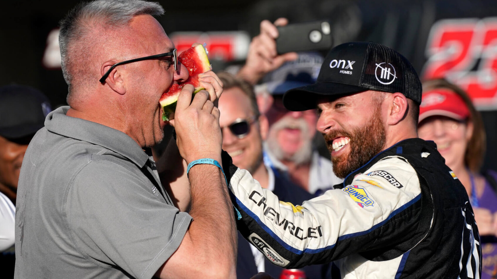 Ross Chastain celebrates winning the EchoPark Automotive Texas Grand Prix at Circuit of the Americas