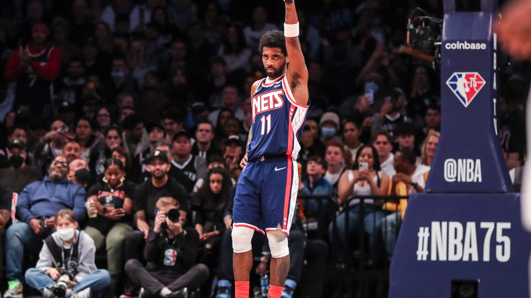 Kyrie Irving celebrates