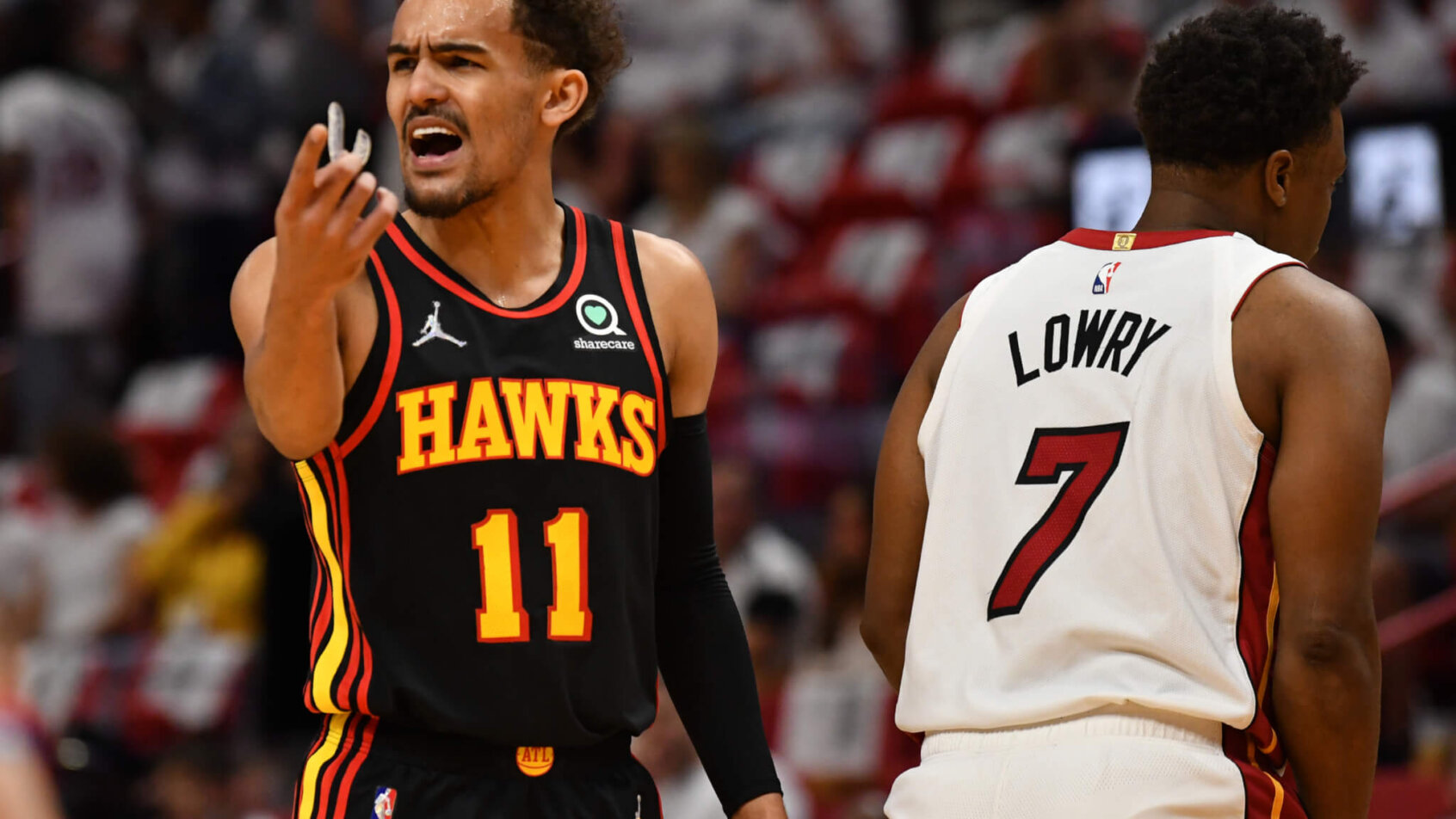 Trae Young frustrated reaction