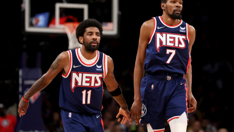 Nets stars Kevin Durant and Kyrie Irving.