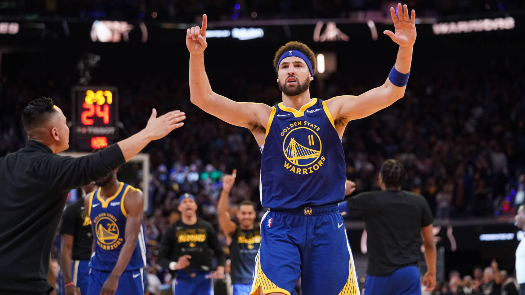 Klay Thompson celebration