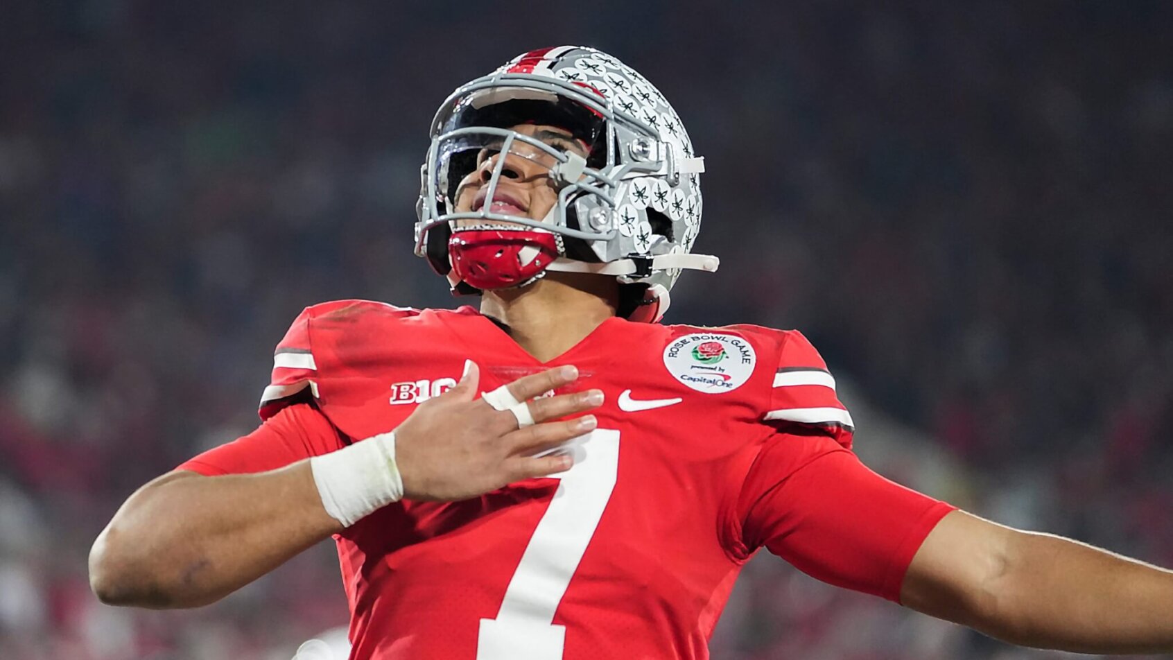 CJ Stroud and Ohio State are matchup up vs Alabama in college football win total props