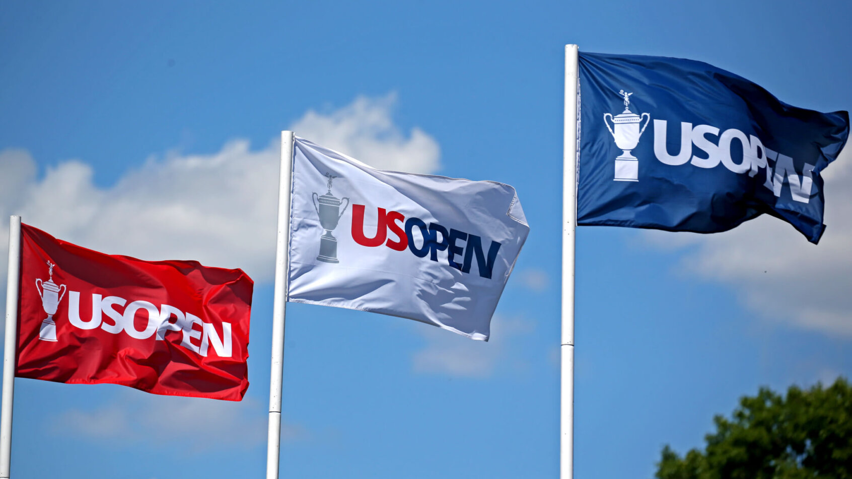 2022 U.S. Open flags during the practice round.