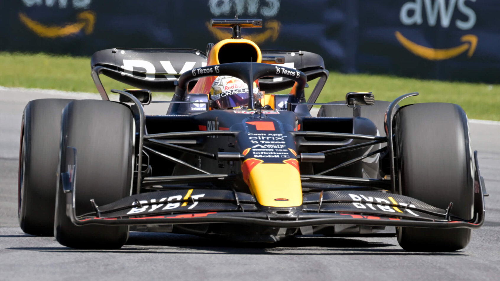 Red Bull Racing driver Max Verstappen on the track in Montreal, Quebec