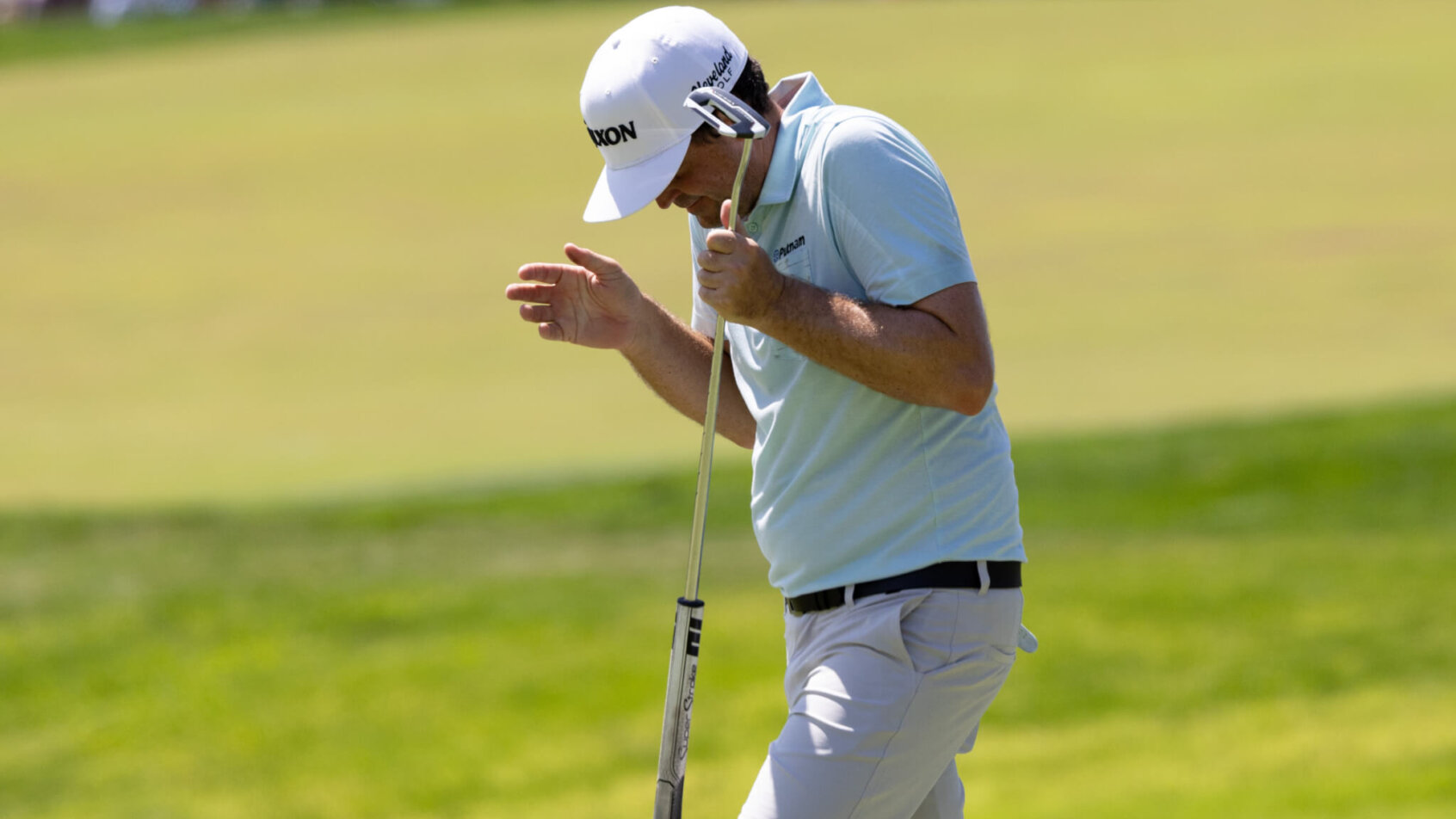 Keegan Bradley reaction after missing a putt