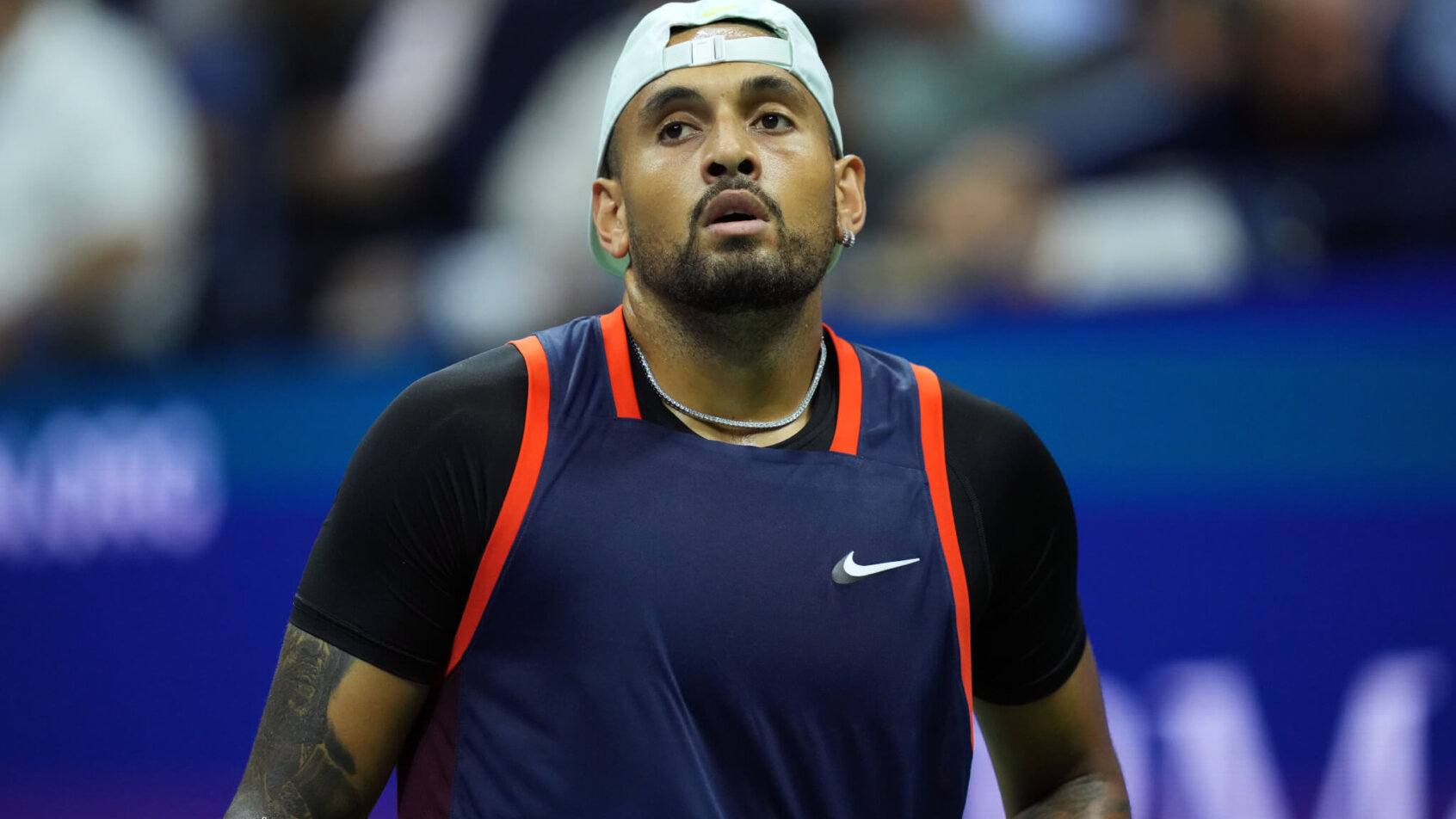 Nick Kyrgios on court at the 2022 US Open