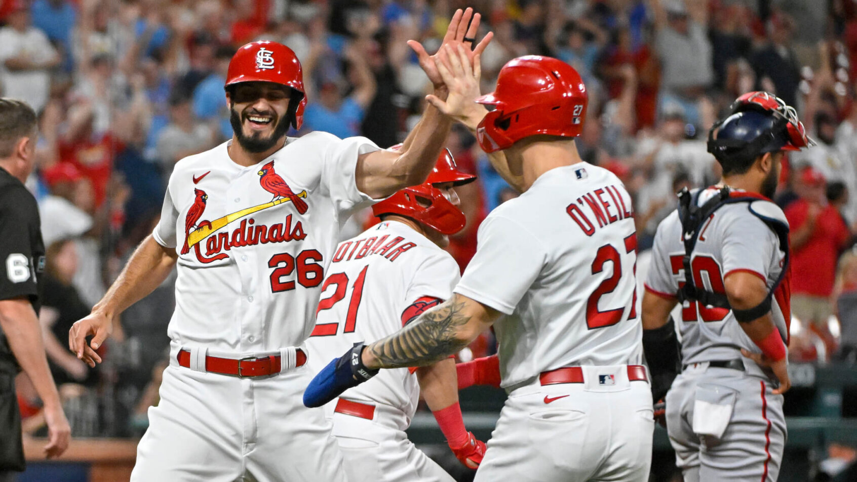 Cardinals walk-off celebration
