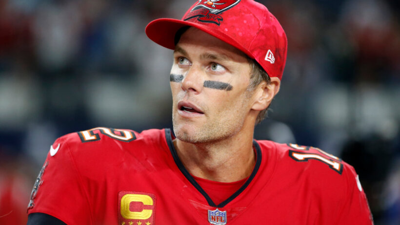 Tampa Bay Buccaneers quarterback Tom Brady on the field