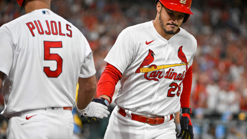 St. Louis Cardinals third baseman Nolan Arenado rounding the bases