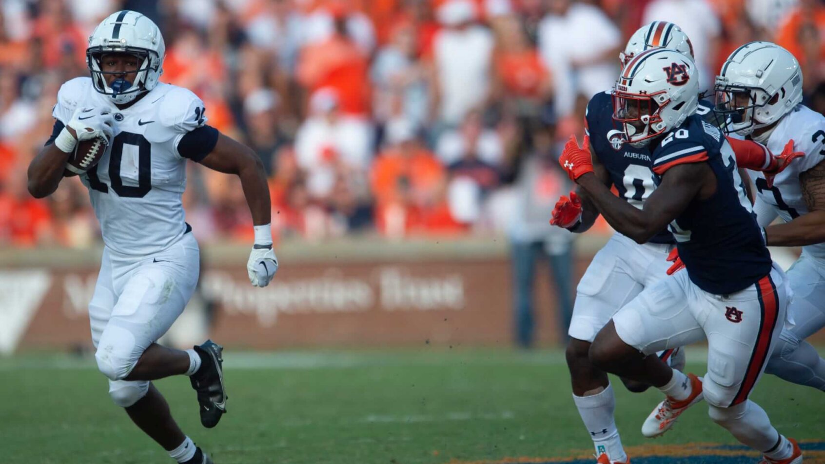 Penn State Nittany Lions running back Nicholas Singleton runs the ball