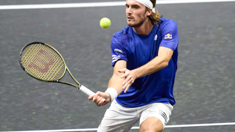 Stefanos Tsitsipas volley