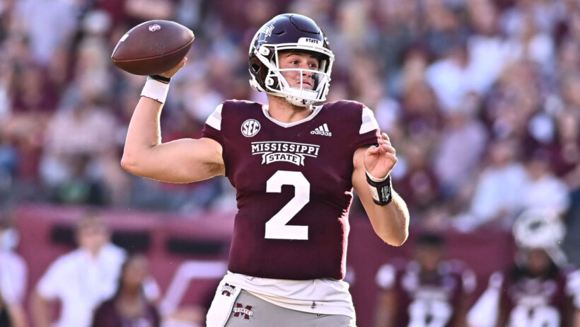 Mississippi State Bulldogs quarterback Will Rogers makes a pass