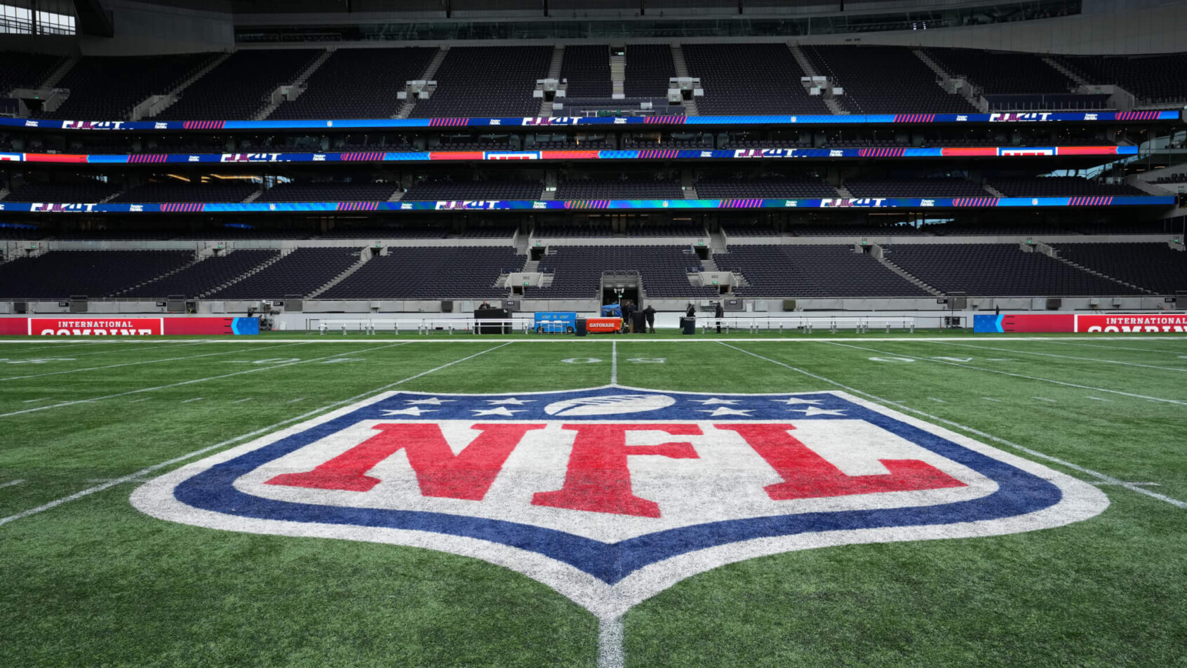 NFL logo on the field