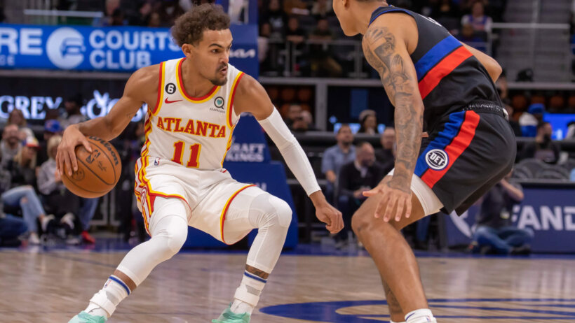 Atlanta Hawks guard Trae Young moving laterally