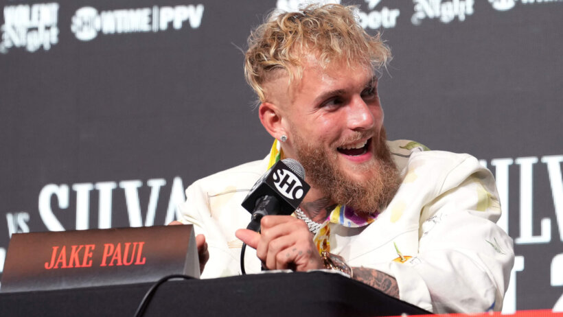 Jake Paul at the mic.