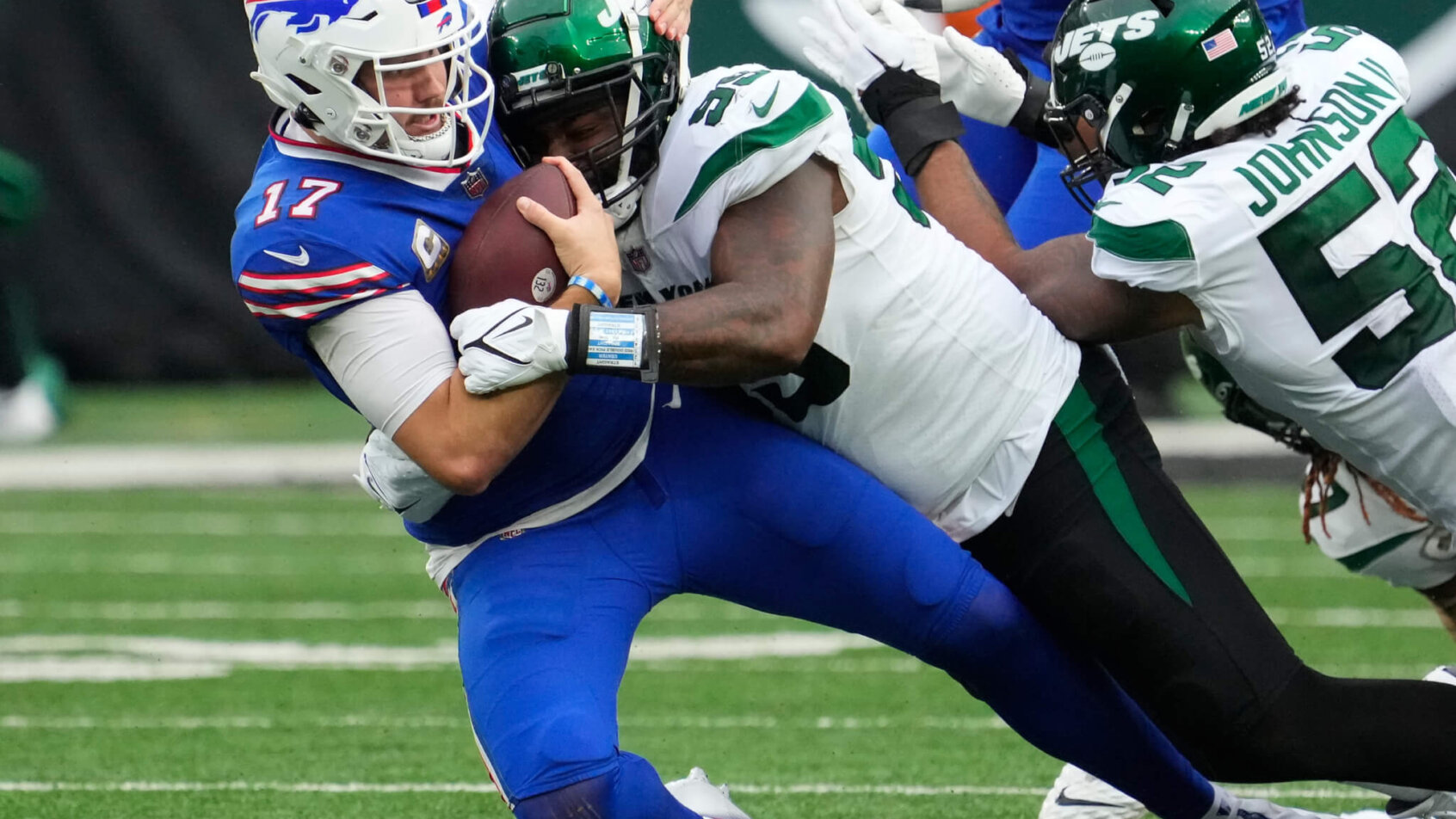 Josh Allen tackled