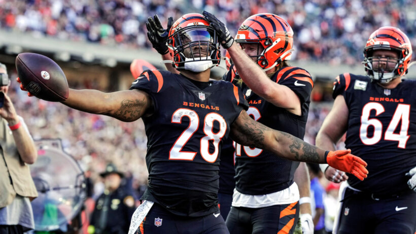 Cincinnati Bengals Joe Mixon celebrates touhdown