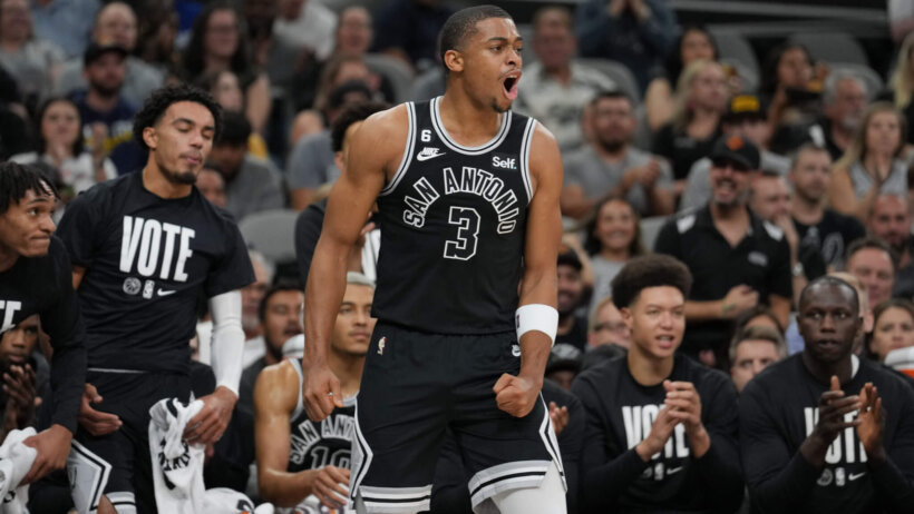 San Antonio Spurs forward Keldon Johnson