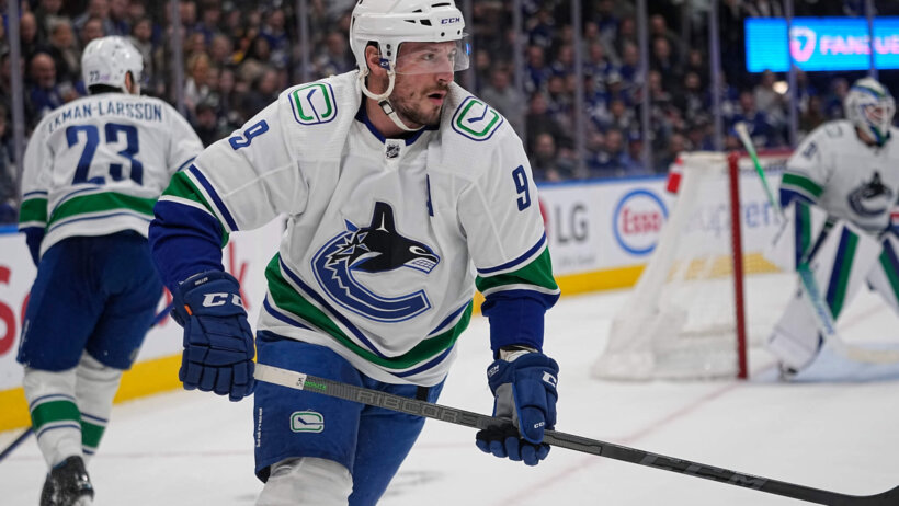Vancouver Canucks forward J.T. Miller skates