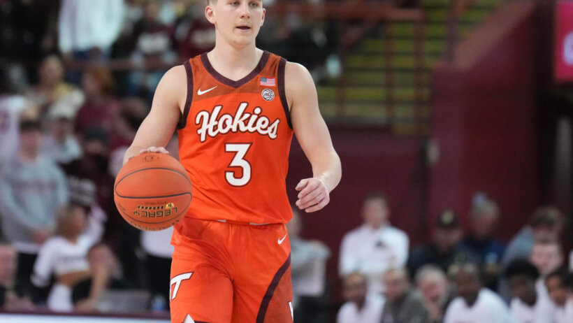 Sean Pedulla dribbles; Virginia Tech