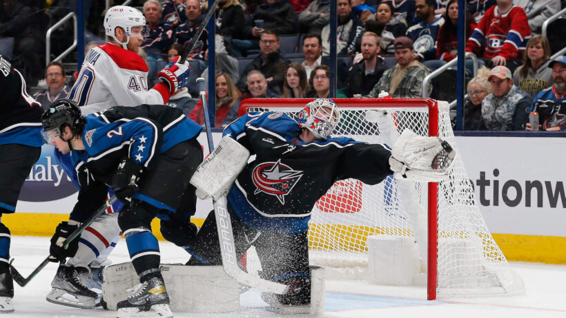 Columbus blue jackets goalie save reverse retro jersey