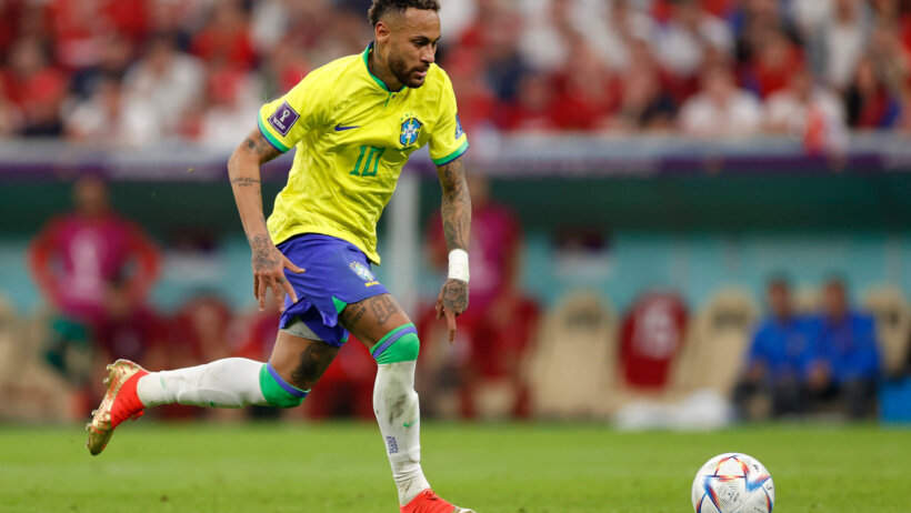 Brazil forward Neymar runs with the ball