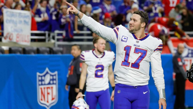 Josh Allen waves