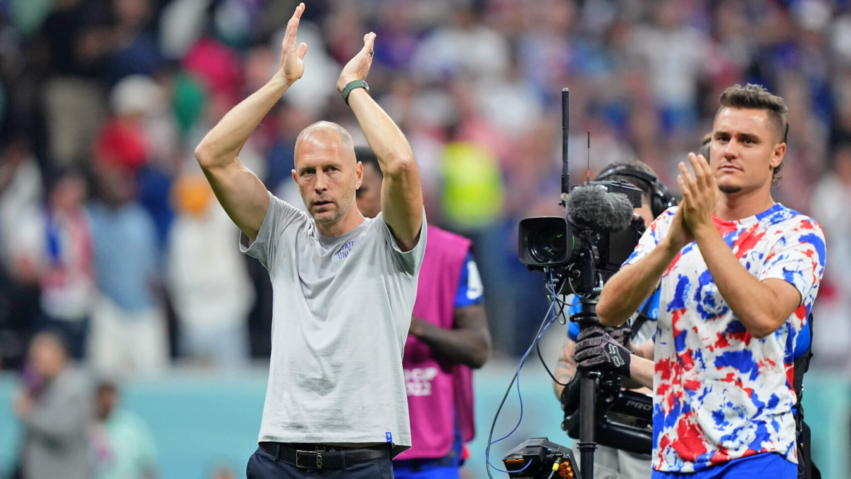 Gregg Berhalter claps