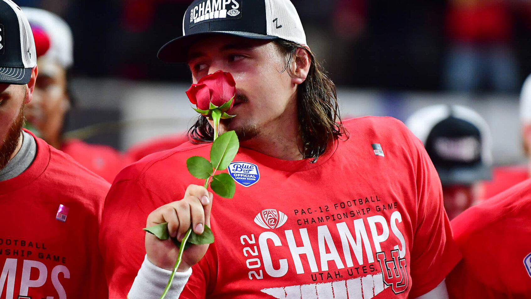 Cameron Rising smells a rose