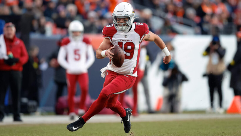 Arizona Cardinals quarterback Trace McSorley runs the ball