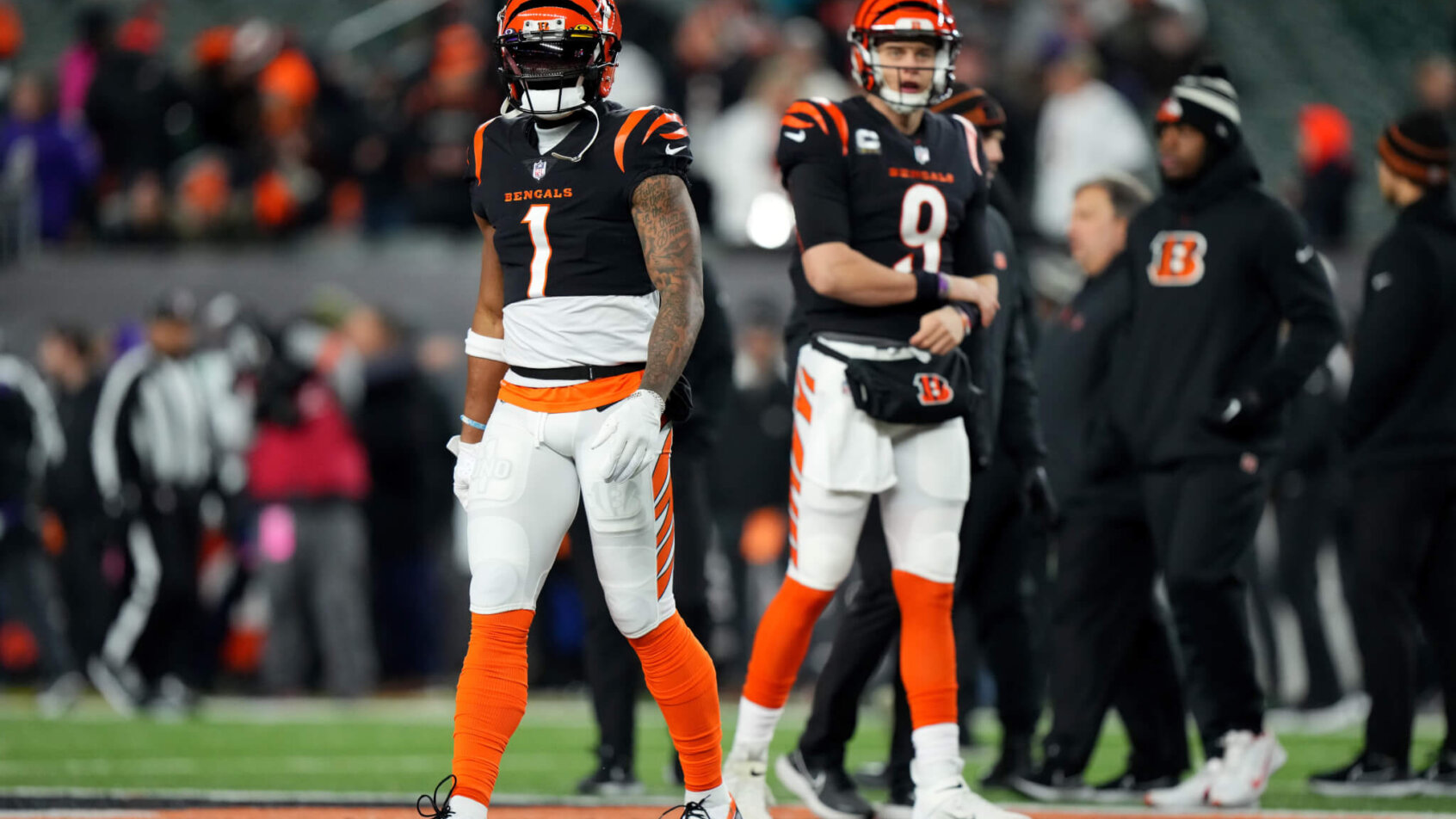 Bengals players Joe Burrow and Ja'Marr Chase